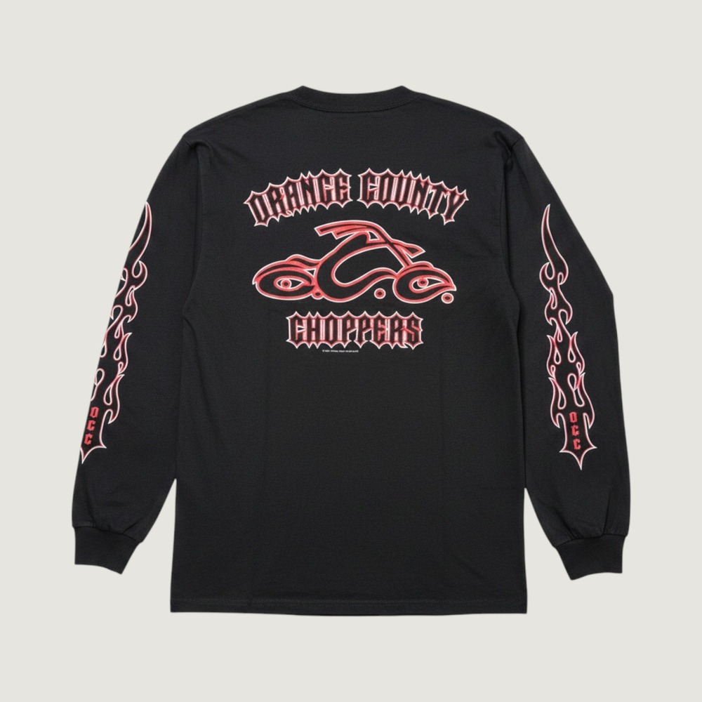 2003‎ Orange County Choppers Mens Long Sleeve T-Shirt Black Red Flame Graphic M